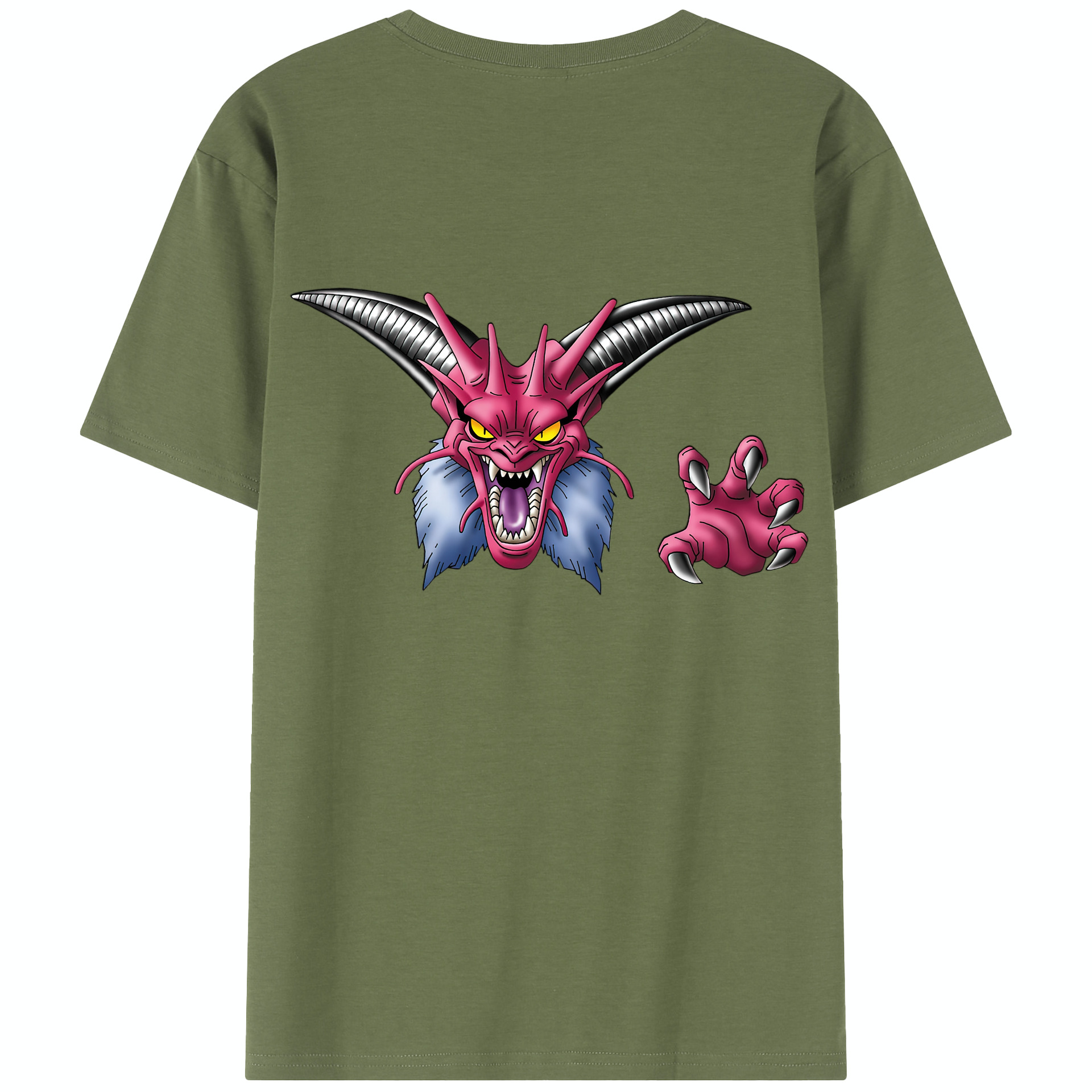 （画像用） ドラゴンクエスト Doragon Kuesuto Dragon Quest 綿100％半袖Tシャツ（背面プリント）